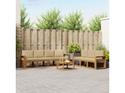 Vidaxl Conjunto De Sofás Para Exterior 8 Unid. Natural E Bege