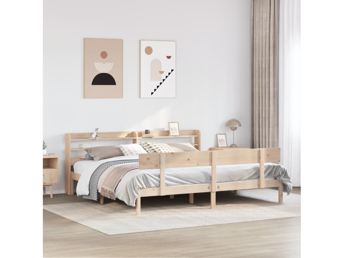 Vidaxl Cama Sem Colchão 180x200 Cm Madeira De Pinho Maciça