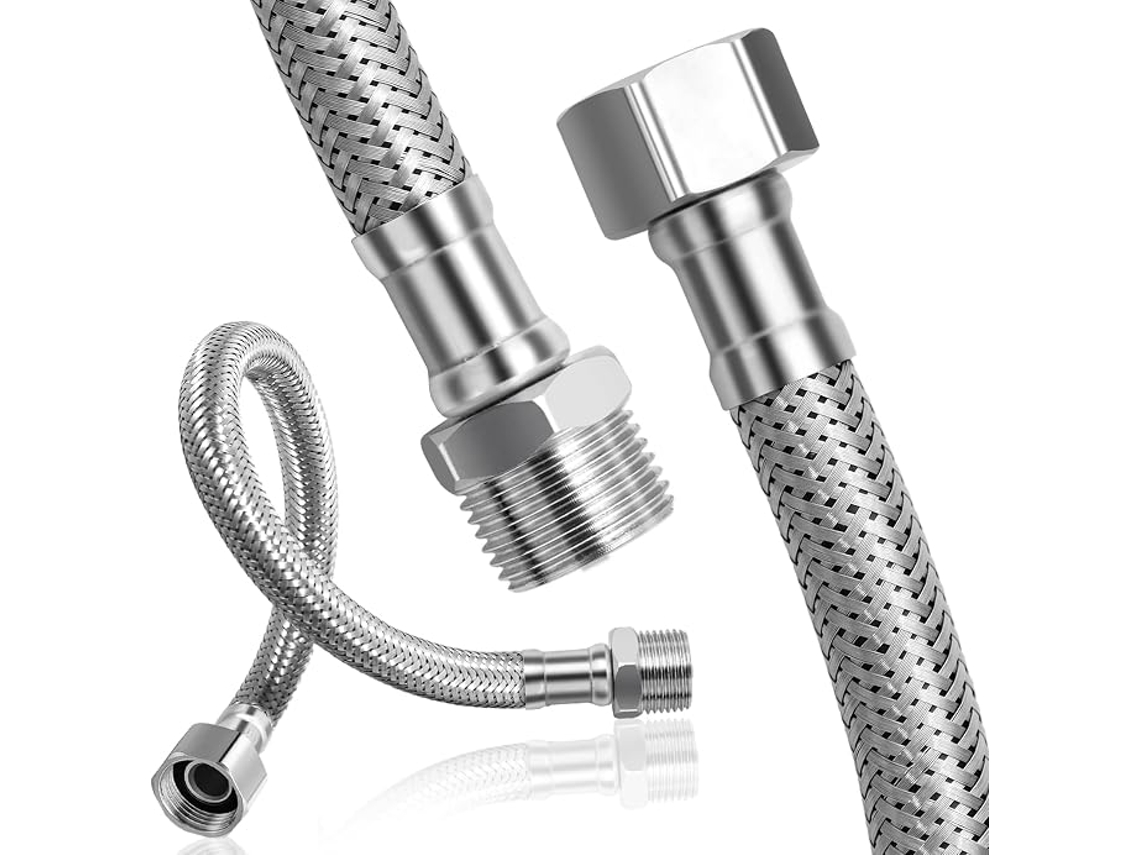 Mangueiras Flexíveis De 3/8 Polegadas 2 Peças, Aço Inoxidável 304, Comprimento 20 Cm