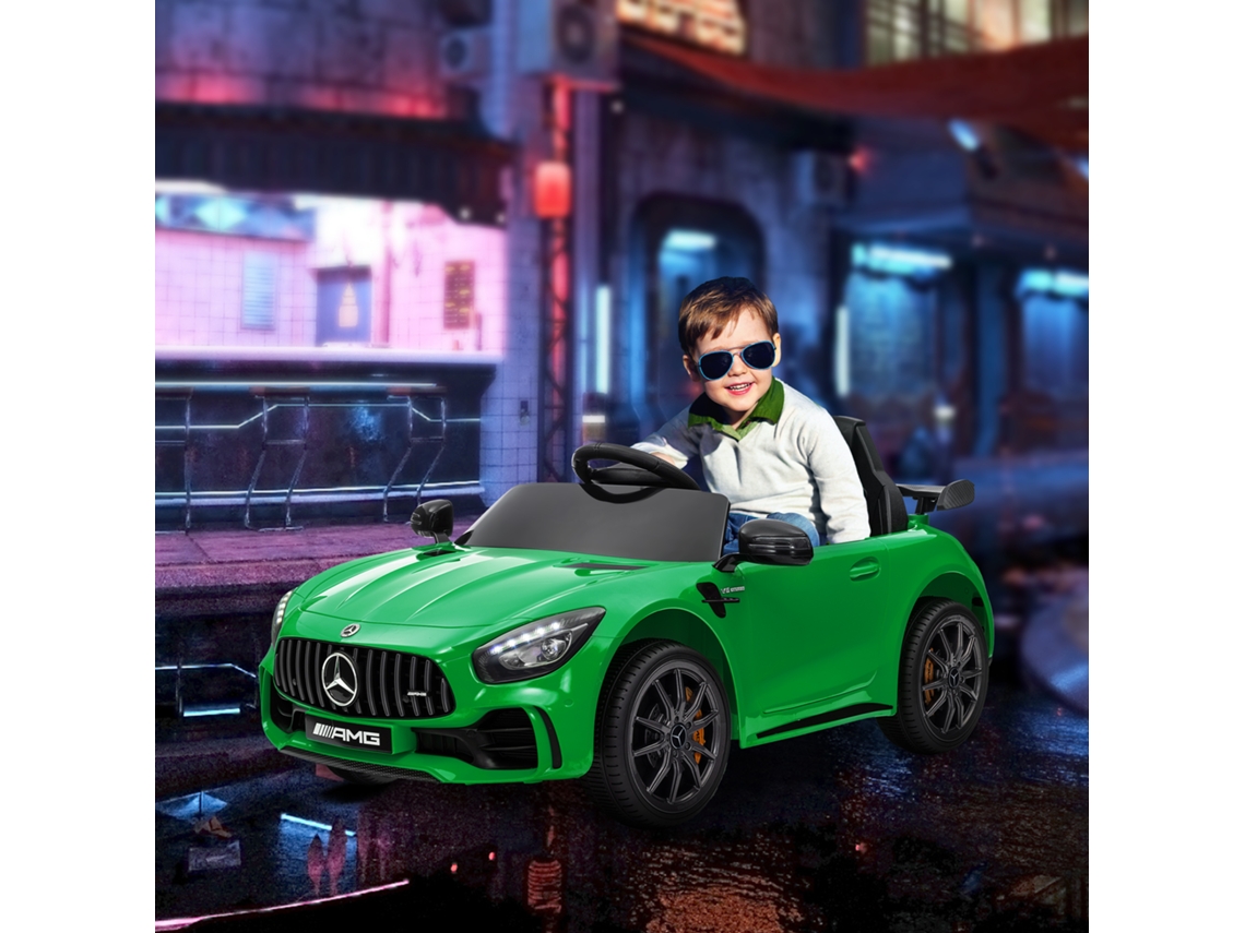 Mercedes Carro Elétrico Infantil Verde, 3-5 Km/h, Controle Remoto Com Luz E Música -br