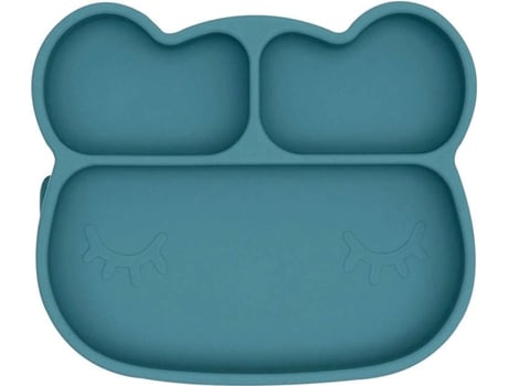 Prato em Silicone  Ursinho Azul Escuro