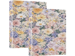 Pasta Com Capa Dura, Estampa De Margaridas Coloridas E Belíssimas 3, 8cm 1, 5 Polegadas, Argolas Com Bolsos Internos