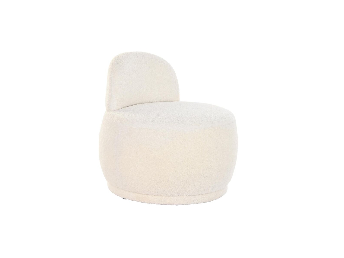 Poltrona DKD HOME DECOR (Branco - Poliéster - 66 x 66 x 66 cm)