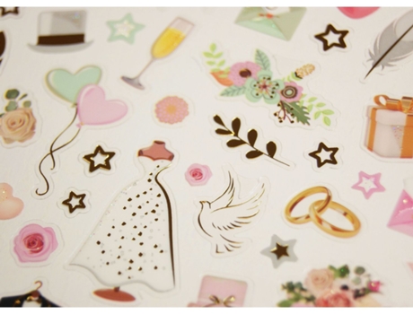 Adesivos Casamento Dourado e Glitter GLOBAL GIFT