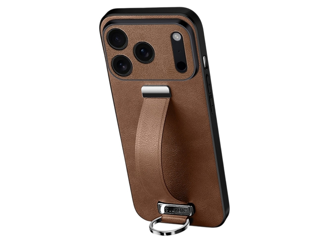 Capa Para Celular Sulada Para Iphone 17 Pro Max Com Suporte De Braço - Marrom