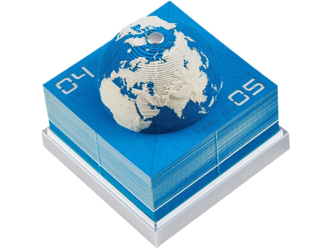 Calendário De Mesa 3d 2026 – Em Formato Terra, Decorativo Destacável,