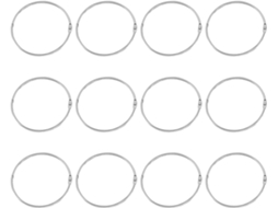 Conjunto de 12 Anéis de Metal de 10cm com 4 Polegadas, Pacote com 12 Unidades, Anéis de Metal Resistentes