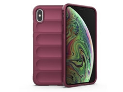 Capa Halinuia Para Iphone X/xs Magic Shield Tpu Vermelho Vinho (proteção Total, Interior Em Flanela)