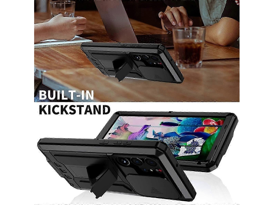 Capa Para Celular Galaxy S24 Ultra, À Prova De Quedas, Capa Protetora De Metal Resistente A Impactos, Vermelha.