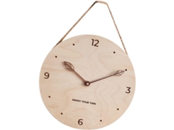 Relógio De Madeira Silencioso E Seguro Para Casa, Com Decoração De Folha De 30 Cm, Elegante Peça De Decoração De Parede. Gokoco