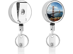 Porta Crachá Retrátil De Metal Com Clipe A Ponte Golden Gate De São Francisco, Portátil, Em Nylon, Com Cordão De