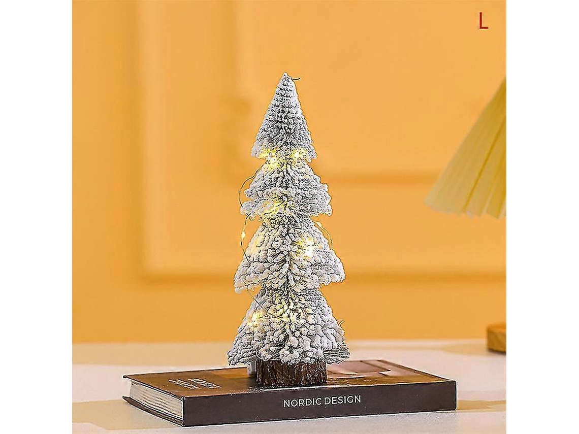 Mini Enfeites De Natal Com Luzes, Cedro Aveludado Realista, Para Mesa Olysi Shop