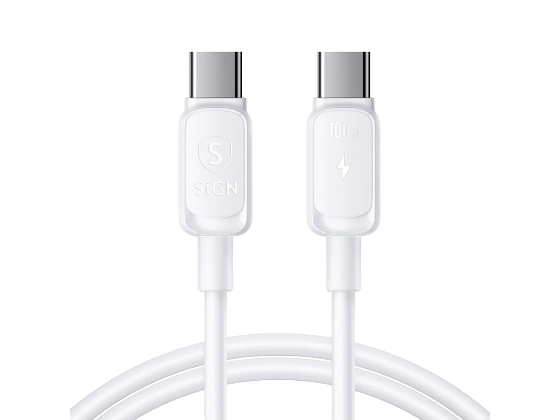 Cabo Sign Usb C Para Usb C 100w, 3m Branco Brilvibera