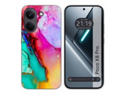 Capa Tumundosmartphone De Silicone Para Xiaomi Poco X8 Pro 5g Com Estampa De Mármore 15 Padrões