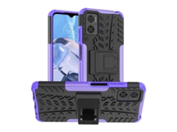 Capa De Celular Com Textura De Pneu Em Tpu Pc Para Motorola Moto E22 Com Suporte