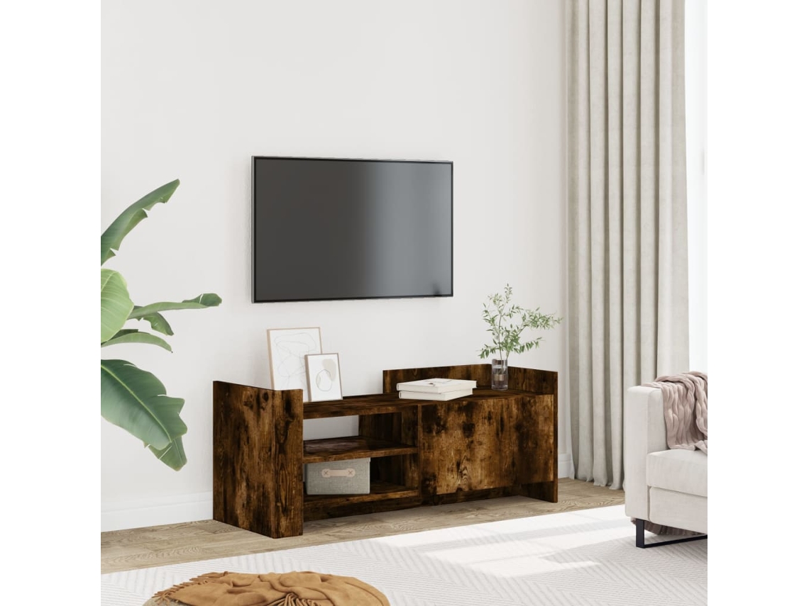 Vidaxl Móvel P/ Tv 100x35x40cm Madeira Processada Cor Carvalho Fumado