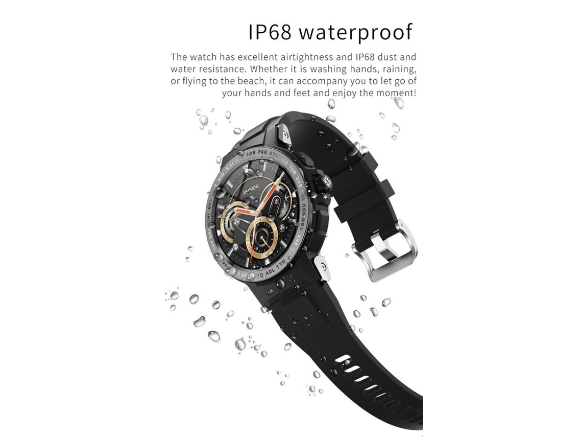 Smartwatch YIZHOOD Te770 Masculino Rastreador de Fitness Ip68 À Prova de Água Prata