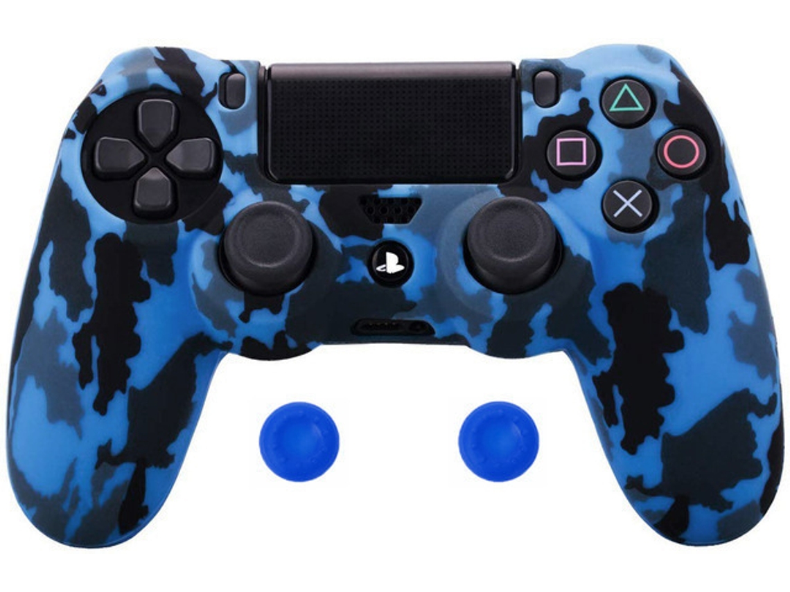 Capa De Silicone Para Comando Ps4 Gertiz M416 Azul