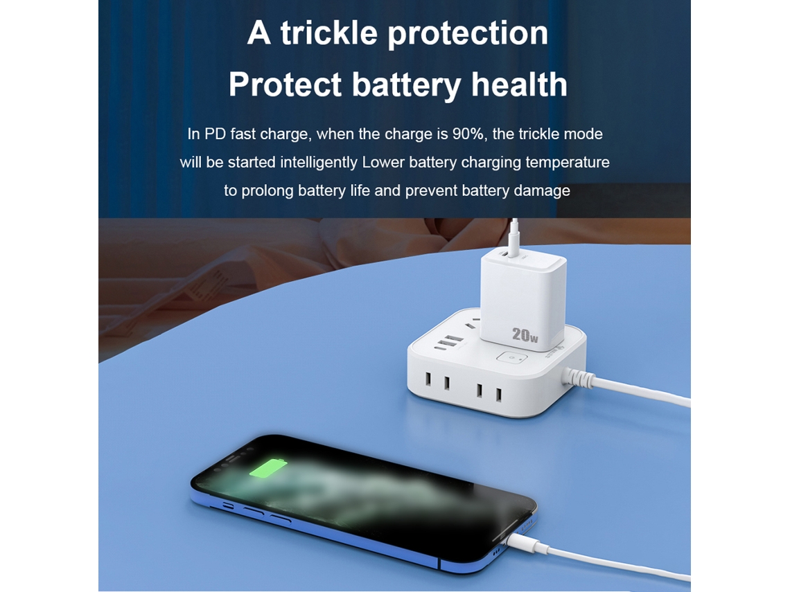 Carregador Rápido PD 20W dual, compacto e compatível com iOS e Android | S/MARCA