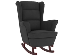Rocking Chair, Rocking Chairs Vidaxl Preto Veludo