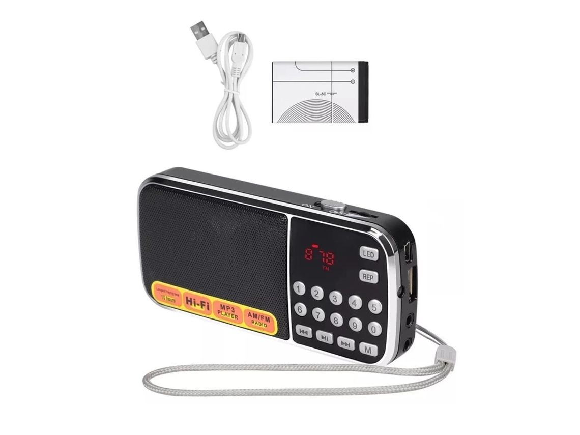 Rdio Porttil Fm/am 87?db Com Caixa De Som ? Orysin