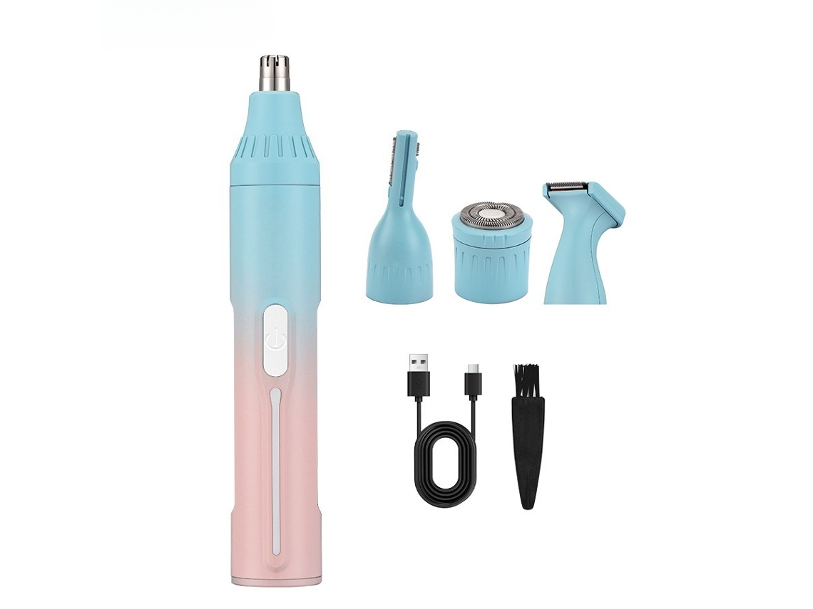 Aparador De Nariz 4 Em 1 Hexinyigjly 11000 Rpm, Motor Silencioso, Ipx7, Usb-c Ciano