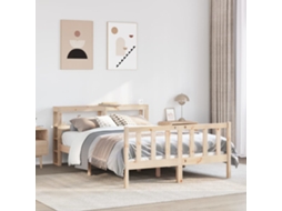 Vidaxl Cama Sem Colchão 140x200 Cm Madeira de Pinho Maciça