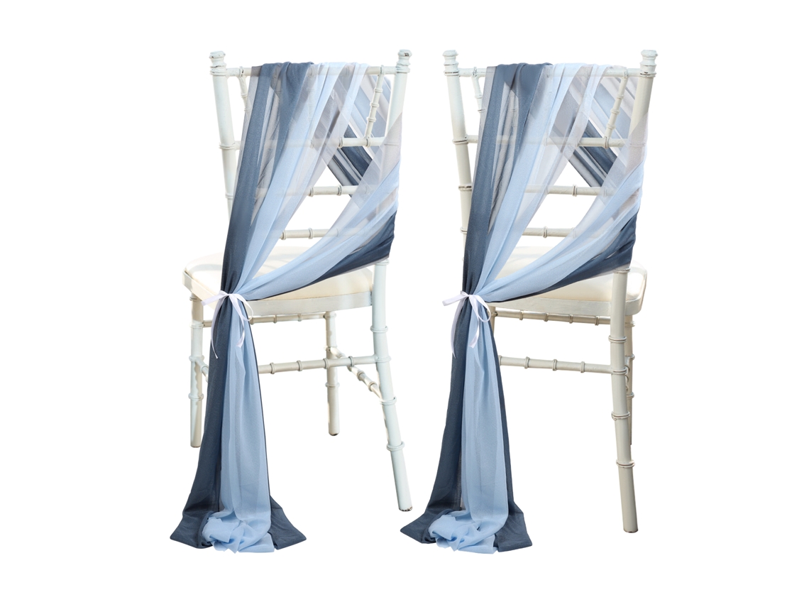 Sashas de Cadeira Casamento Decoração 8 Pares 25x250cm