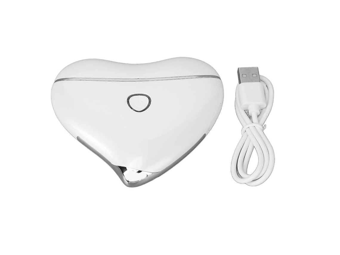 Masajador Facial Elétrico Portátil Usb Carga Calefacción Belleza Raspado Instrumento Branco GOKOCO