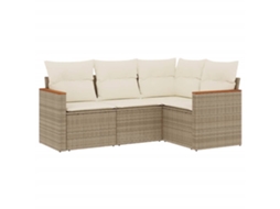 Garden Sofa Set, Garden Sofa Sets Vidaxl Bege Rattan / Vime (n/a)