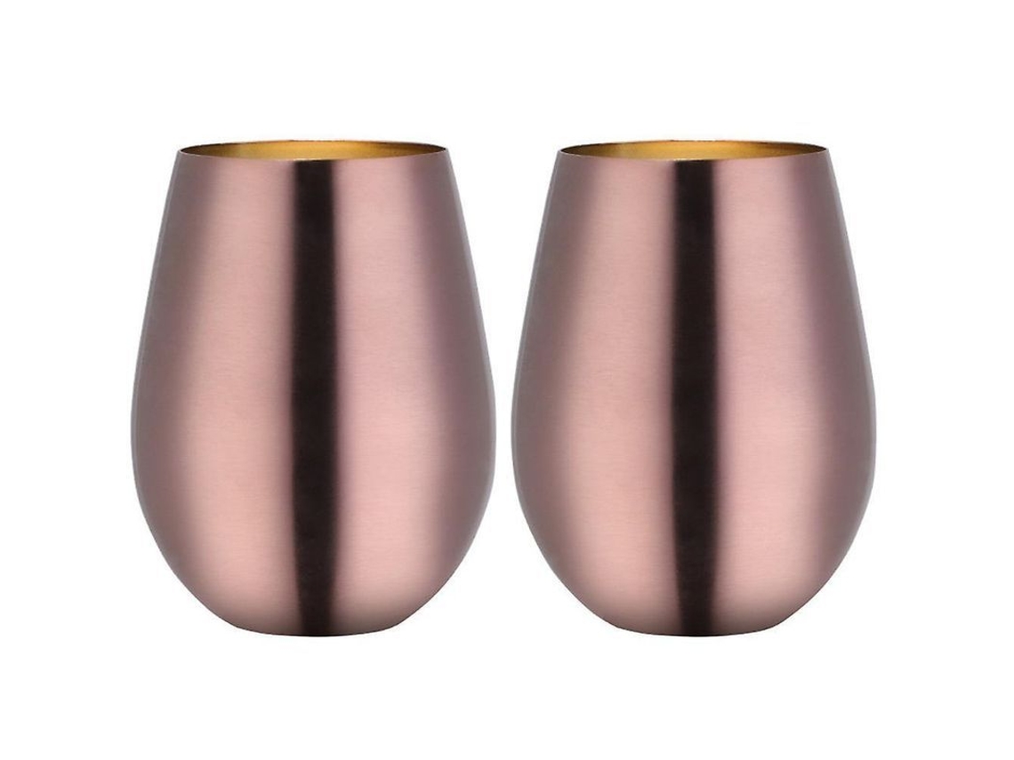 2026 vasos de Vinho Sem Caule de Aço Inoxidável, Copo Portátil Ao Ar Livre, Conjunto de 2 Vasos Metálicos Oro Rosa