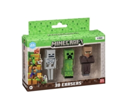 Conjunto De Borrachas 3d Minecraft Mc4021d 3 Peças