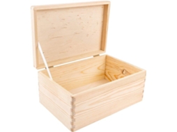 Caixa de Armazenamento de Madeira CREATIVE DECO 30X20X14Cm Natural Sem Pintura