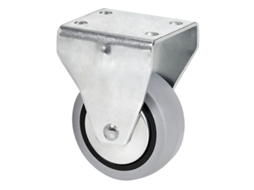 Roda Fixa 17Zr60Cp-Pgia Poliamix-Cinza Borracha Eixo Liso ALEX