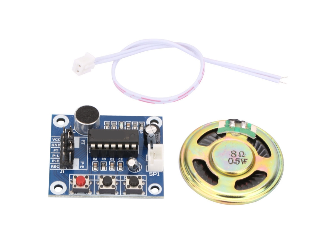 Módulo De Gravação E Reprodução De Voz Isd1820 Com Microfone Alto-falante 10s Controle Arduino