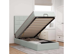 Vidaxl Estrutura Cama Otomana Colchões 90x190 Cm Veludo Cinzento Claro