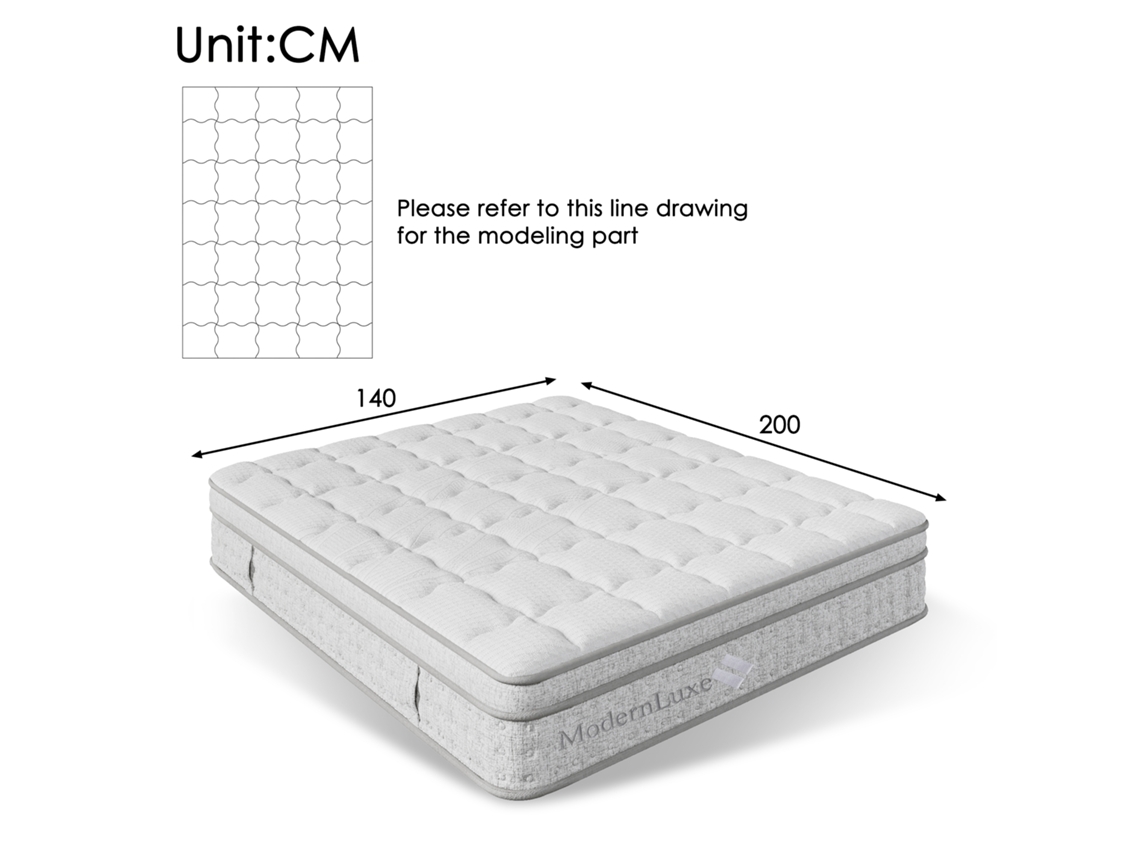 Colchão Híbrido Espuma Fria Altura 25cm 7 Zonas 140x200 Cm H3, Adaptação Corporal Arejado Certificado Oeko-tex, Colchão Duplo Conforto