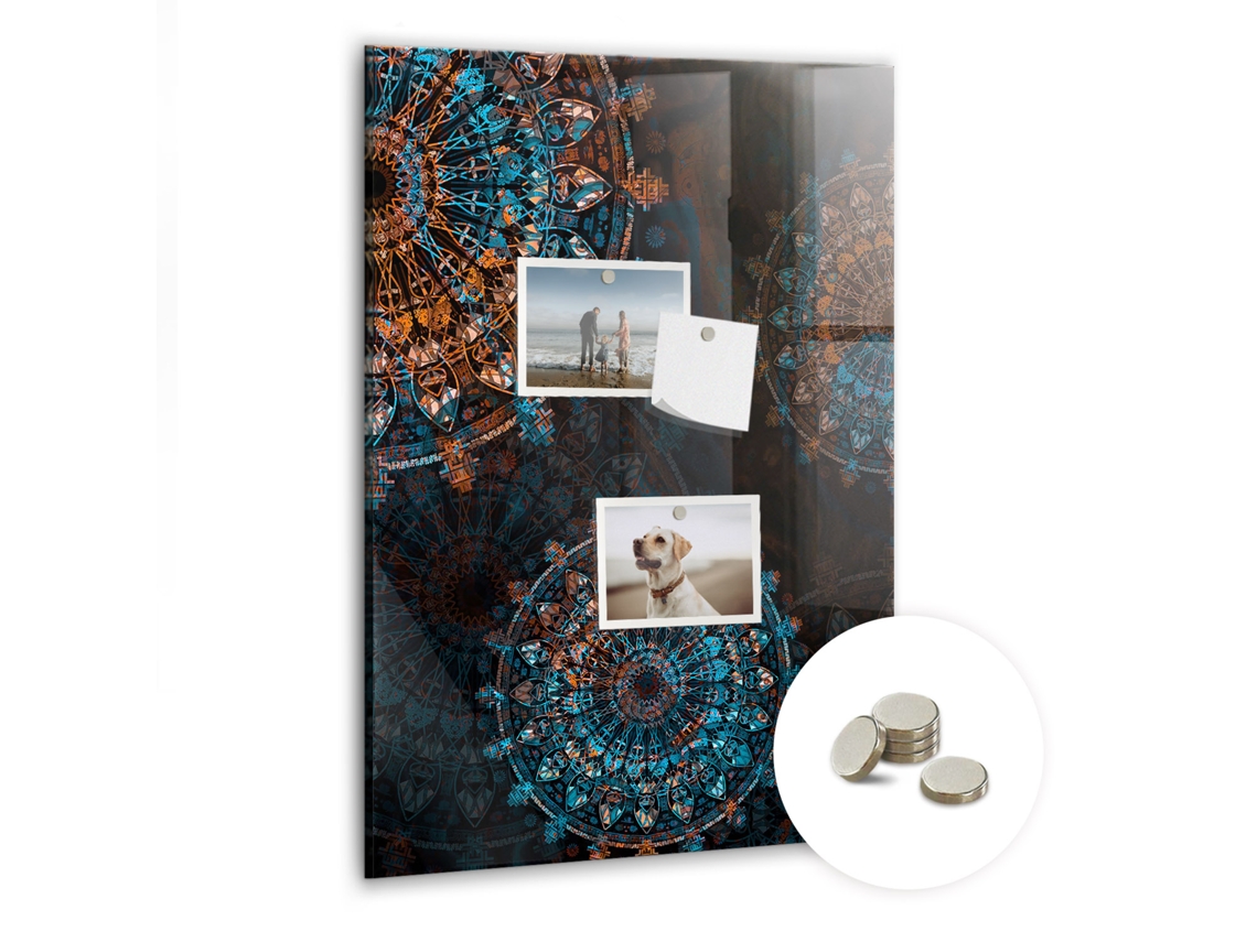 Quadro De Vidro Magnético Mandala Decorativa Para A Cozinha Espelharte (40x60 Cm)