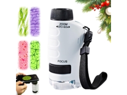 Microscópio de Bolso Portátil, Microscópio de Mão Atualizado para 2026, Ampliação de 60x a 120x, Mini Microscópio com Luz Led BRILVIBERA