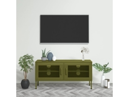 Vidaxl Móvel De Tv Aço 105x35x50 Cm Verde-azeitona