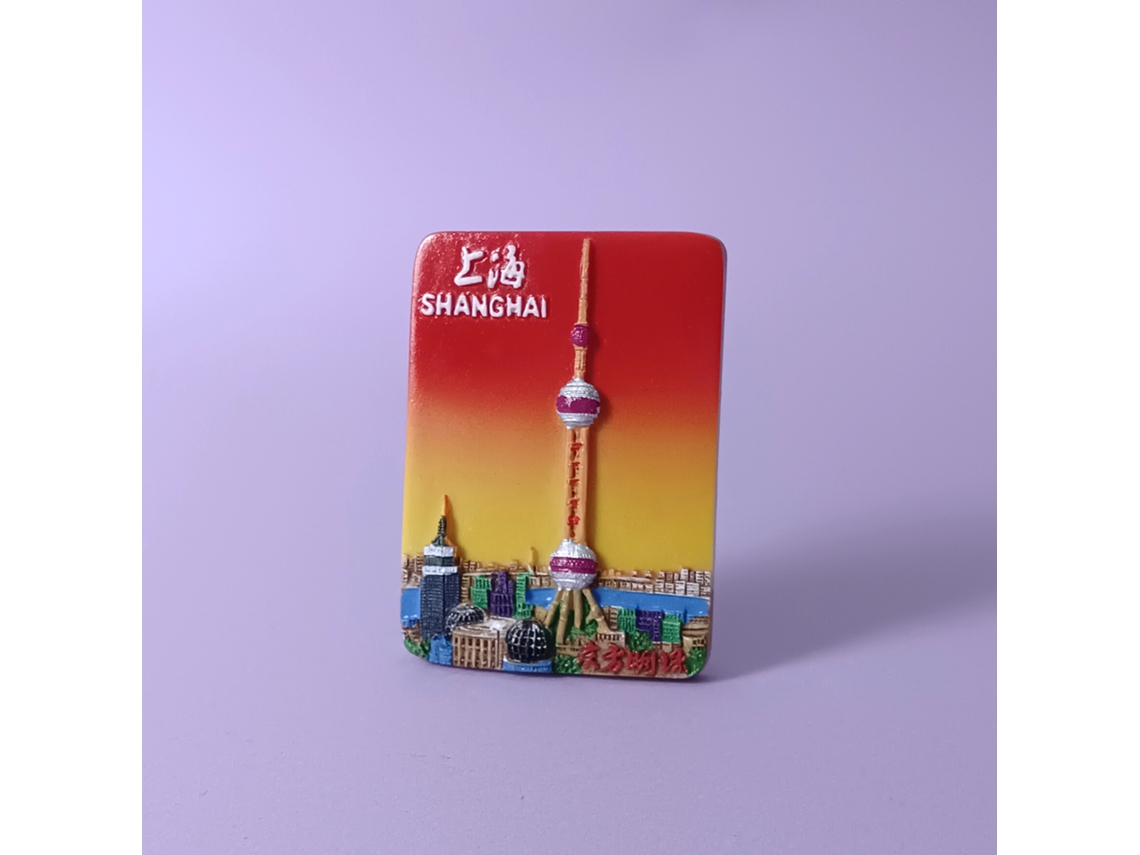 (vermelho) Ímã De Geladeira De Xangai, China, Lembrança Turística Da Cidade