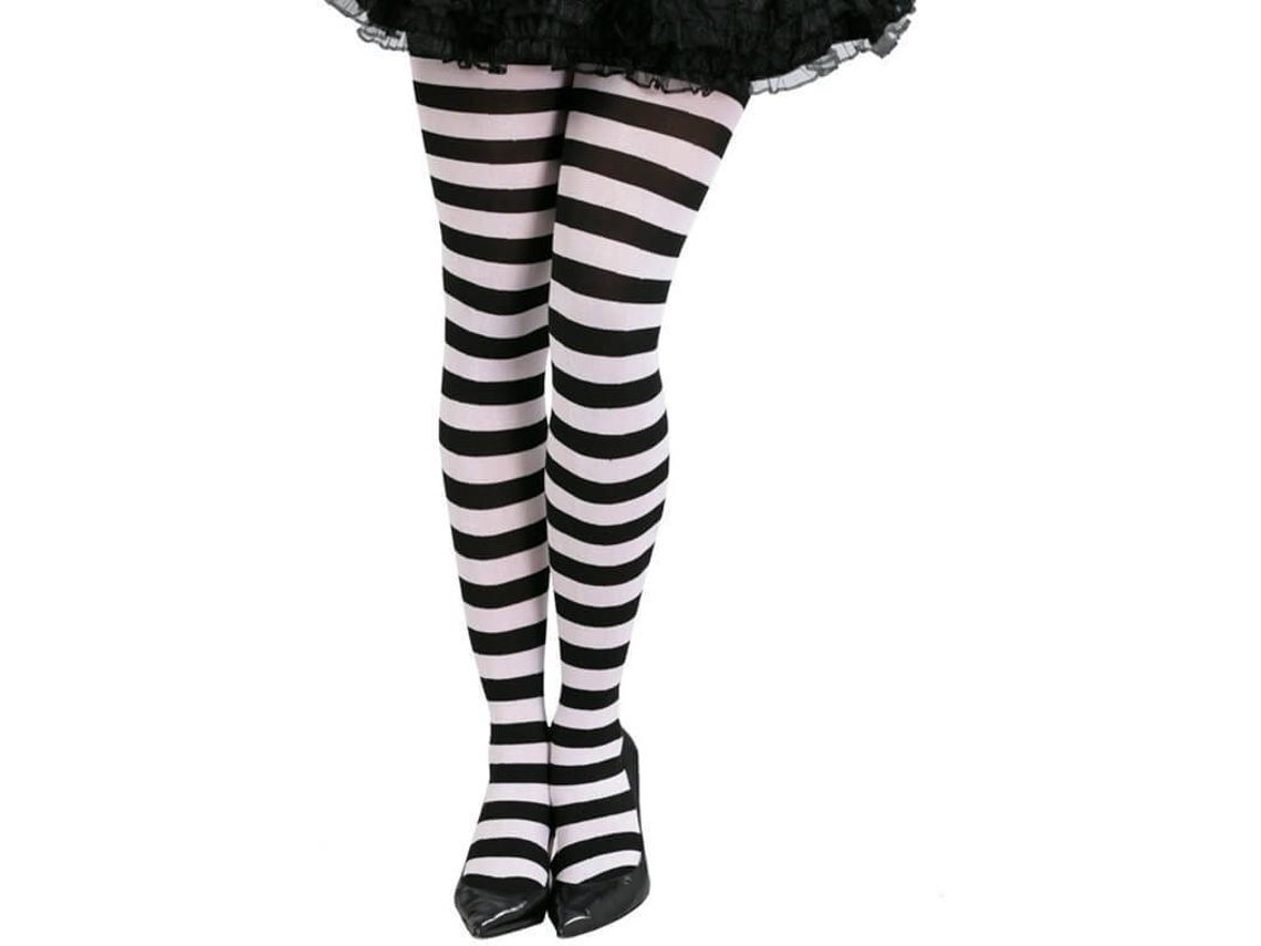 Collants DISFRAZZES Às Riscas Brancas E Pretas (Tam: Tamanho Único)