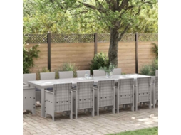 Vidaxl Conjunto De Jantar Para Jardim 15 Unid. Cinzento-claro