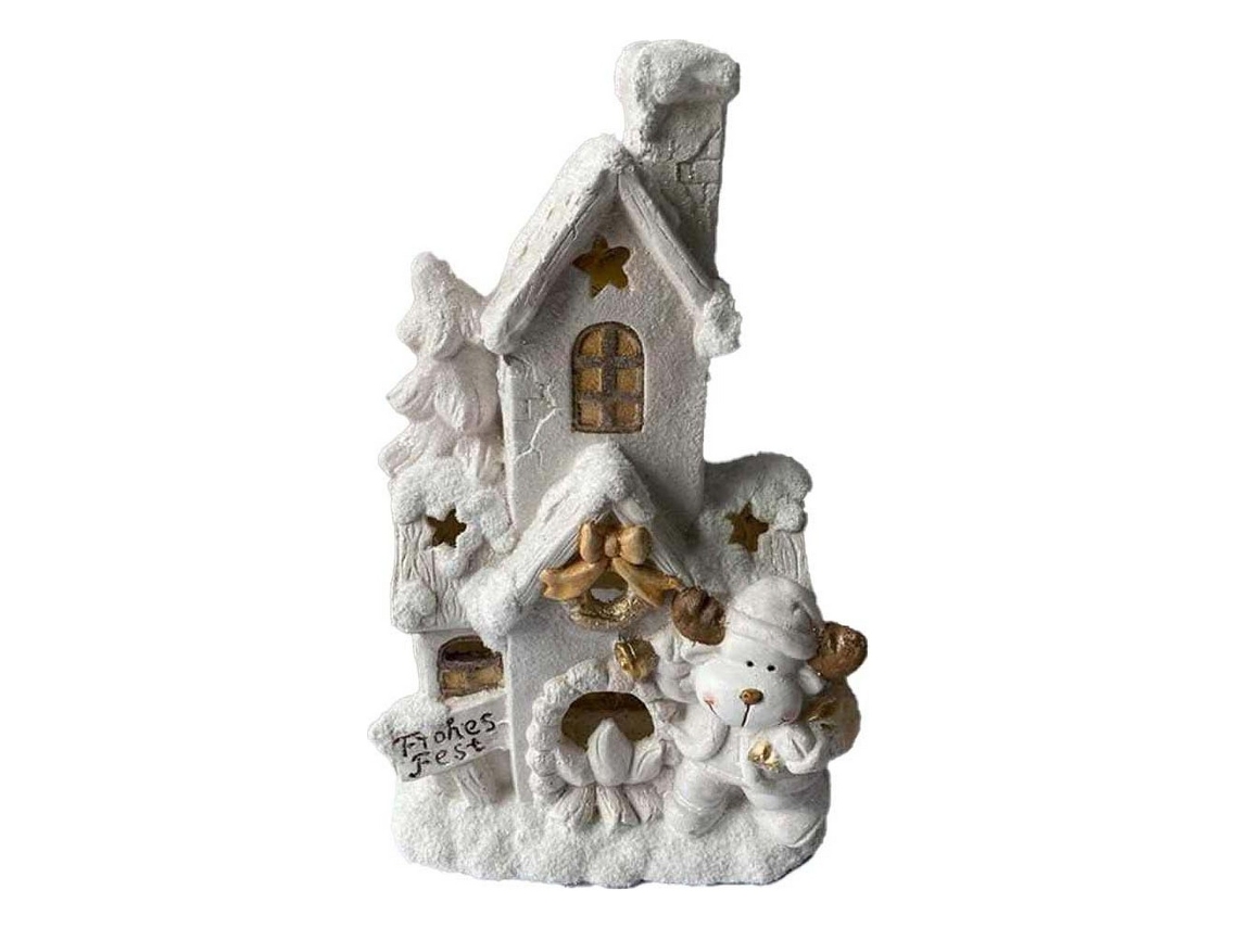 Adorno Natalício DKD HOME DECOR Casa Nevado (2 Unidades - 32 x 21 x 52 Cm)