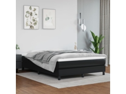 Vidaxl Cama com Molas/colchão 140x200 Cm Couro Artificial Preto
