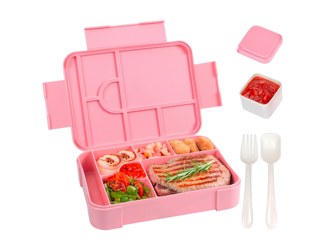 Lancheira Bento Compartimentada Hermética Para Crianças E Adultos, Adequada Para Refeições Frias E Quentes Czhhmart Rosa