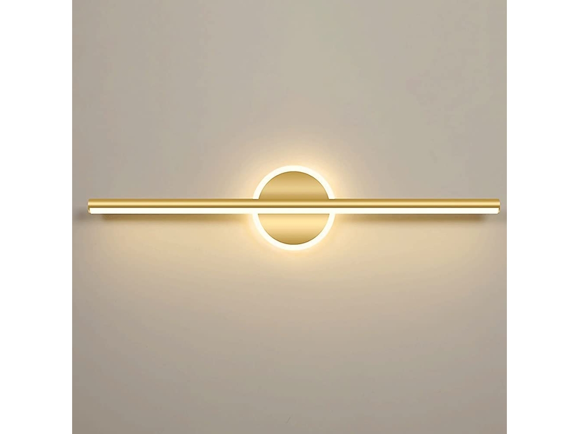 Lâmpada De Espelho Led,iluminação De Toucador Moderna,luz Para Maquilhagem,aplique De Parede Dourado Metalizado,branco Quente 10w