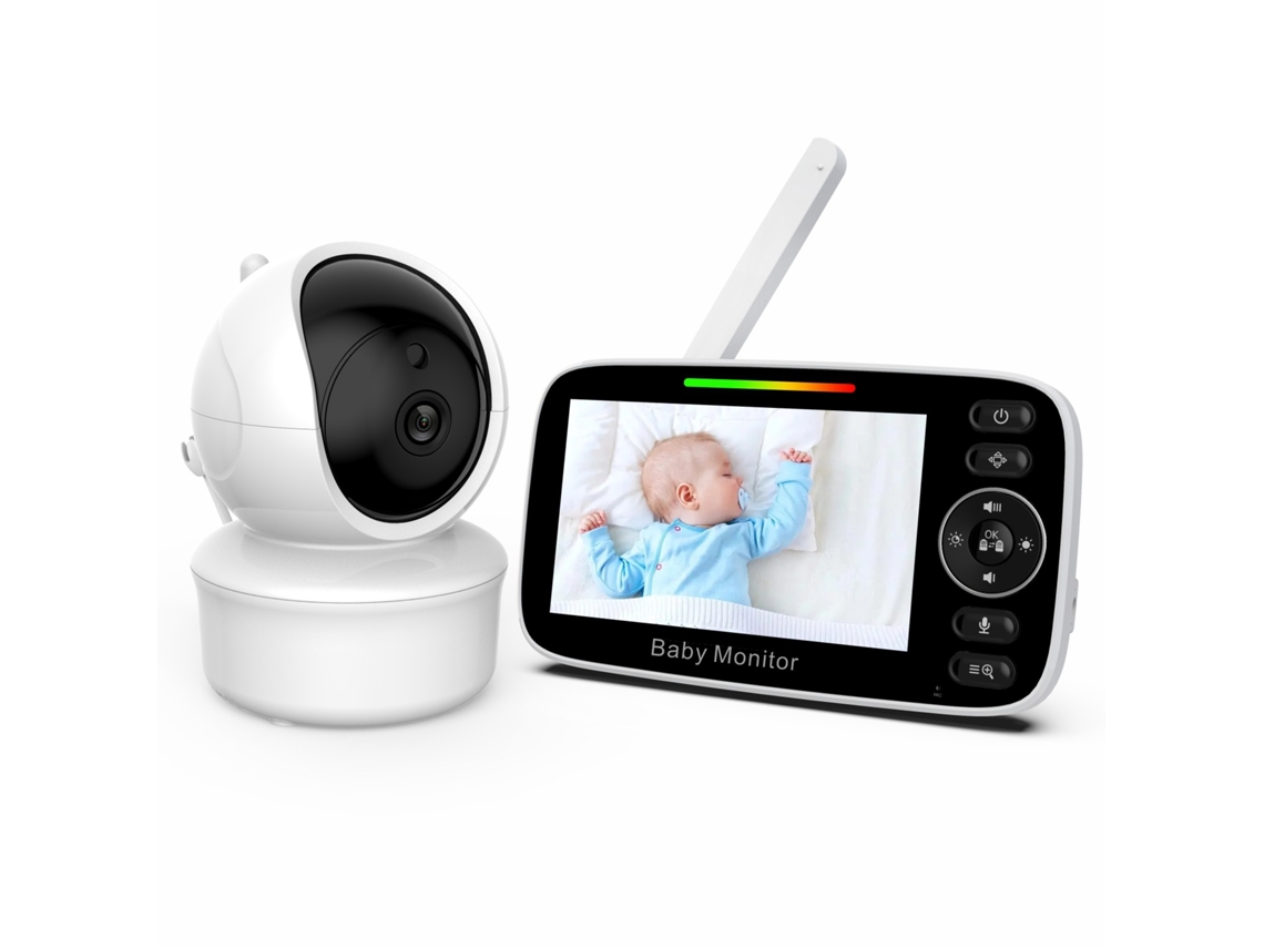 Intercomunicador Sem Fio para Bebê, Tela de 4,3 Polegadas, Áudio Bidirecional, Canções de Ninar AQUAFORGE