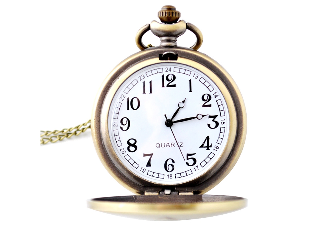 Reloj De Bolsillo Clásico Analógico Con Cadena De Movimiento De Cuarzo