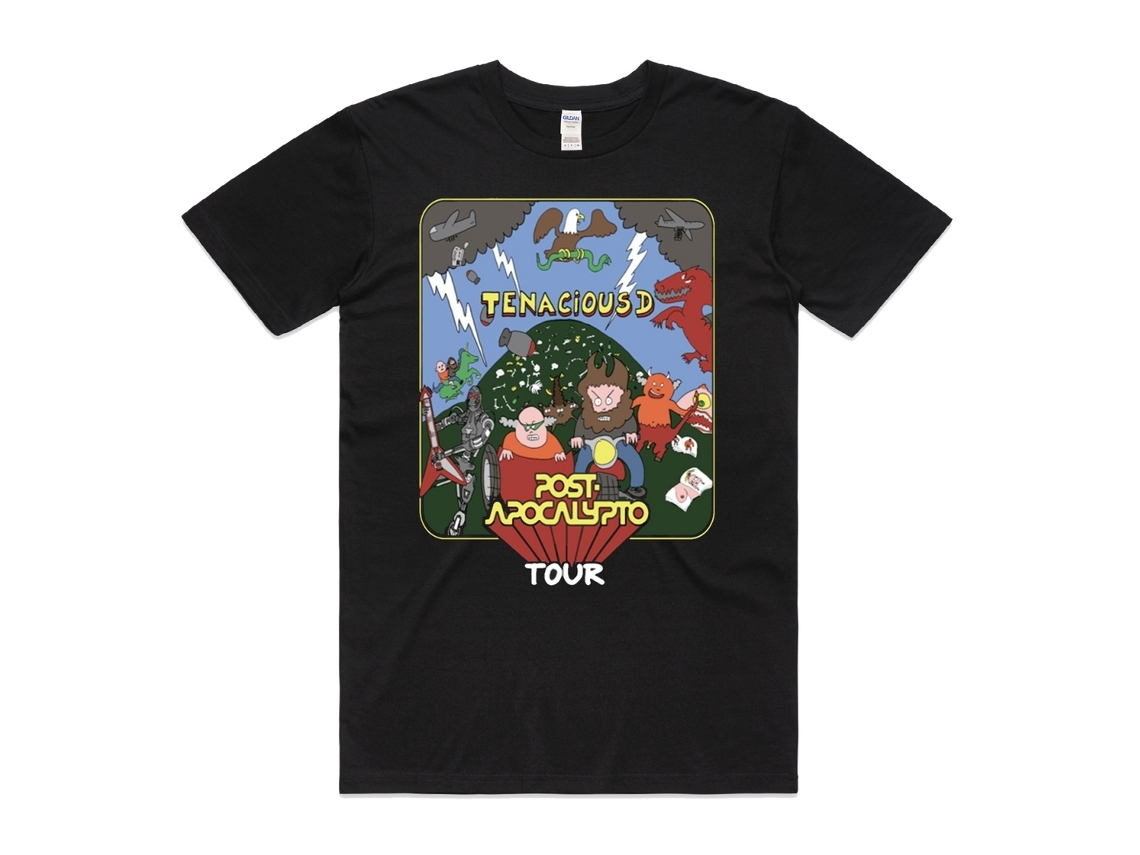 Camiseta Tenacious D Post Apocalypto Tour ROCKINSTONE Unissex Adulto Mais Vendida Tamanho: GG